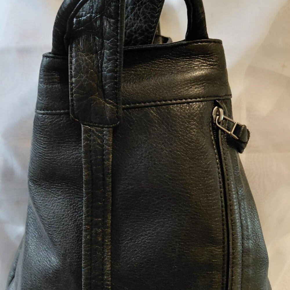 Vintage Sven Berkeley USA Black Leather Sling Bag - Picture 3 of 5